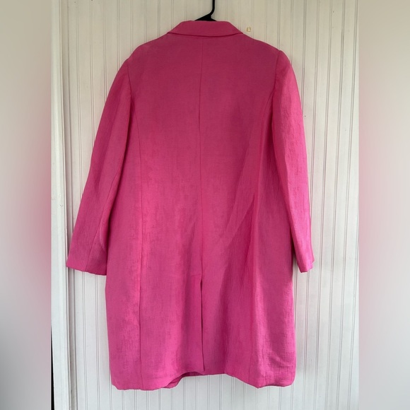 Halogen Women's Bright Pink Corduroy Trench Jacket Ribbed Lightweight Size 2X - Picture 2 of 10